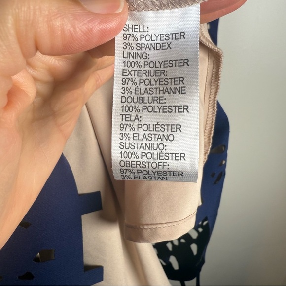 Focus by Shani Blue Laser Cut Short Sleeve Above Knee Fit & Flare Dress Size 8 - Picture 8 of 8